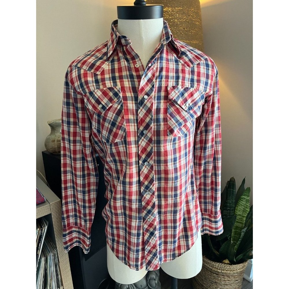Vintage Sears Western Wear brand Long sleeve button snap shirt